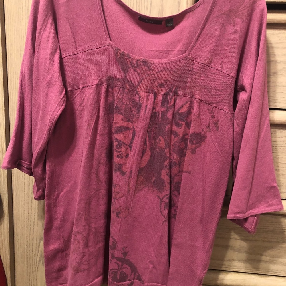 Pink short sleeve blouse